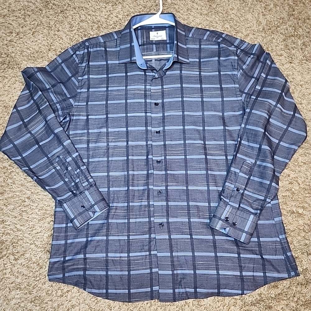 Sartoria ASA Long Sleeves Buttons Down Mens Shirt Sz XXL